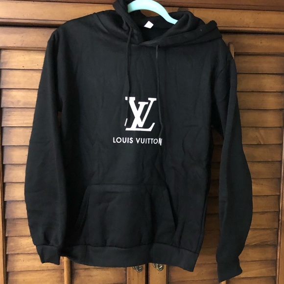 louis v hoodie grey